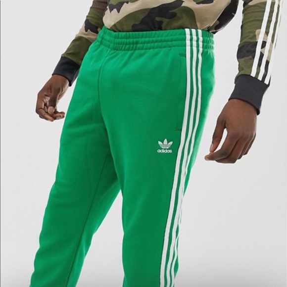 adidas Other - Adidas Originals 3 Stripe Skinny Green Sweatpants